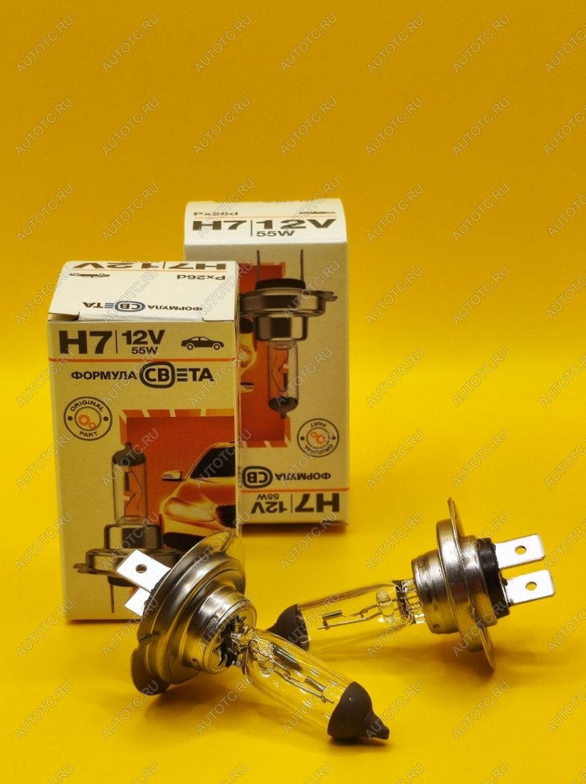 499 р. Лампа галогенная H7 12V 6055W Px26d в комплекте 2 шт ФОРМУЛА СВЕТА 2039444571355  с доставкой в г. Пермь