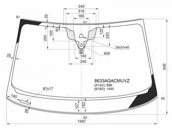 26 449 р. Стекло лобовое (Камера Датчик дождя Проекция Молдинг) Audi A5 16-  S5 17- FUYAO 8633AGACMUVZ  с доставкой в г. Пермь. Увеличить фотографию 1