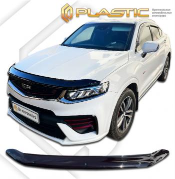 2 299 р. Дефлектор капота CA-Plastic Geely Tugella FY11,HPBA4 дорестайлинг (2019-2023) (серия Classic черный)  с доставкой в г. Пермь. Увеличить фотографию 2