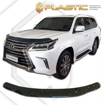 2 379 р. Дефлектор капота CA-Plastic Lexus LX500d J310 (2021-2022) (серия Classic черный)  с доставкой в г. Пермь. Увеличить фотографию 2