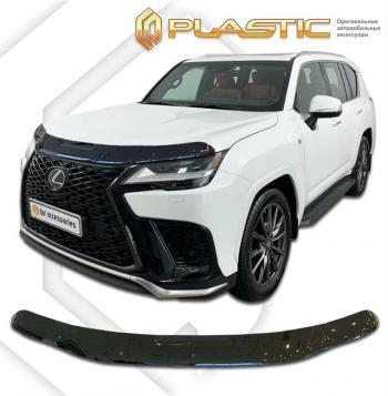 2 379 р. Дефлектор капота CA-Plastic Lexus LX600 J310 (2021-2022) (серия Classic черный)  с доставкой в г. Пермь. Увеличить фотографию 2
