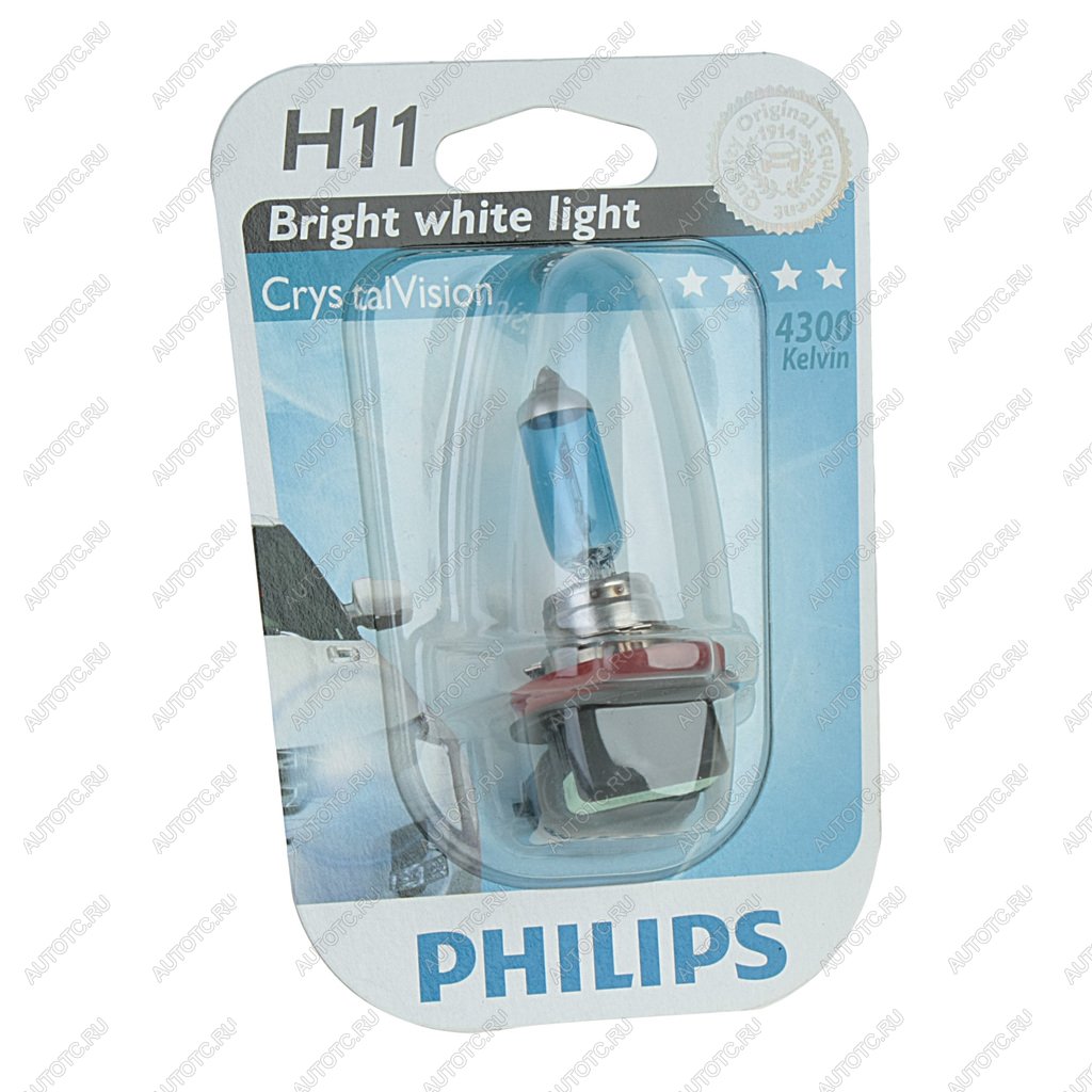 1 879 р. Лампа 12V H11 55W PGJ19-2 блистер (1шт.) Crystal Vision PHILIPS PHILIPS 12362cvb1  с доставкой в г. Пермь