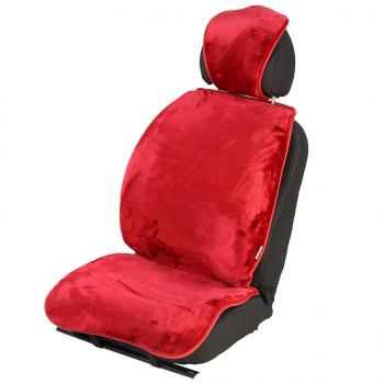 3 199 р. Накидка на сиденье мех искусственный бордовая 2шт. Alpaca Front CARFASHION CARFASHION 21213  с доставкой в г. Пермь. Увеличить фотографию 1