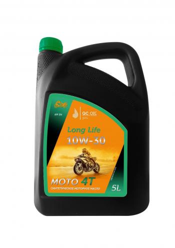 9 449 р. Моторное масло 10W-30 МОТО 4Т QC OIL Long Life синтетическое плакирующее, канистра 5л QC OIL qcllm10w30s5  с доставкой в г. Пермь. Увеличить фотографию 1