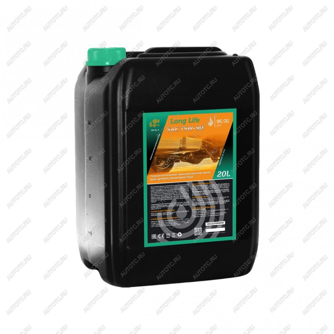 36 999 р. Трансмиссионное масло 75W-90 GL-4 QC OIL Long Life полусинтетическое плакирующее, канистра 20л QC OIL qcllgl475w90p20  с доставкой в г. Пермь