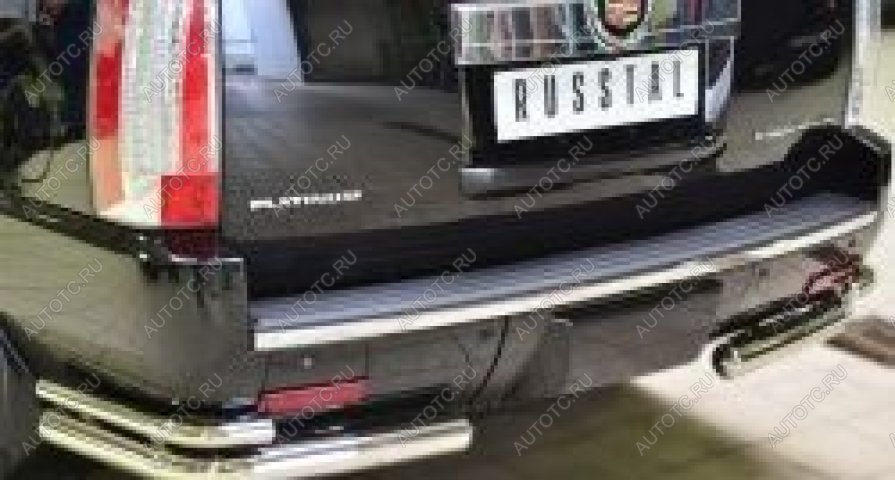 18 449 р. Защита заднего бампера уголки d57 (секции) d42 (секции) Slitkoff  Cadillac Escalade  GMT926 джип 5 дв. (2006-2014) короткая база (нержавейка полированная)  с доставкой в г. Пермь