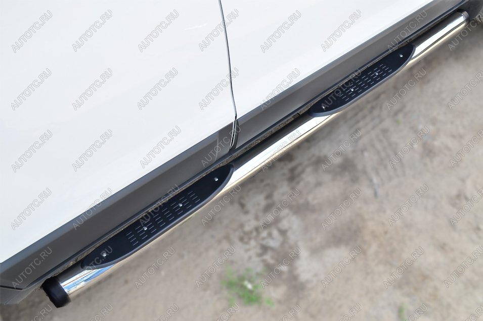 22 549 р. Пороги труба с накладкой SLITKOFF  Chevrolet Captiva (2013-2016) 2-ой рестайлинг (d76 мм)  с доставкой в г. Пермь