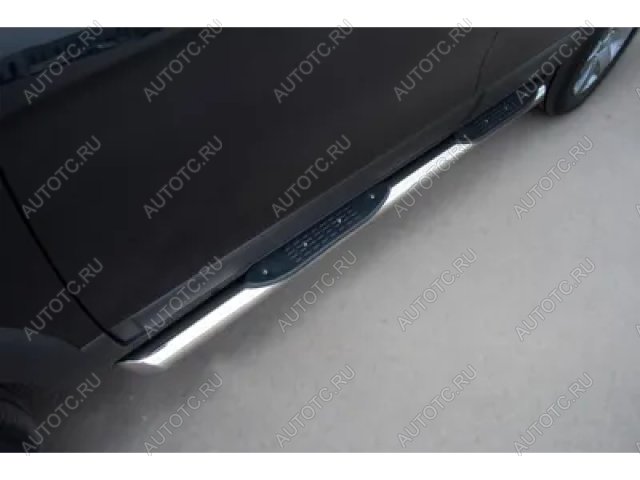 24 549 р. Пороги труба с накладками SLITKOFF  Chevrolet Tahoe  GMT900 (2006-2013) 5 дв. (d76 мм)  с доставкой в г. Пермь