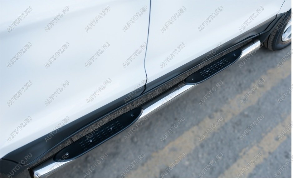 26 999 р. Пороги труба с накладками SLITKOFF  Ford EcoSport (2013-2019) дорестайлинг (d76 мм)  с доставкой в г. Пермь