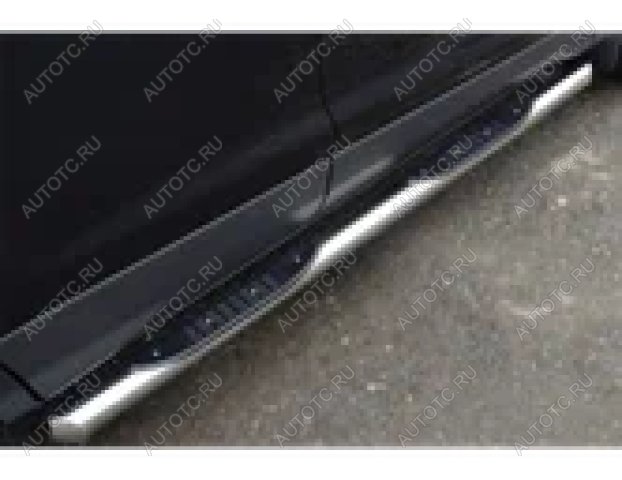 24 549 р. Пороги труба с накладкой SLITKOFF  Ford Kuga  2 (2013-2016) дорестайлинг (d76 мм)  с доставкой в г. Пермь