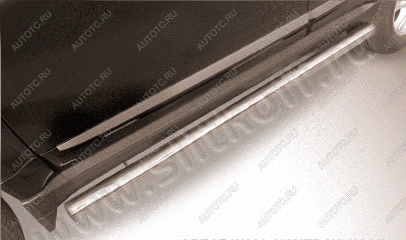 14 899 р. Защита порогов d42 Slitkoff  Toyota Land Cruiser  200 (2007-2012) дорестайлинг (нержавейка, на торцах округлая напайка под 90 градусов)  с доставкой в г. Пермь