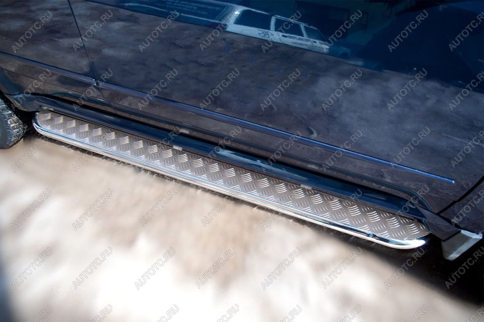 48 849 р. Пороги труба с листом (d57) SLITKOFF  Volkswagen Touareg  NF (2014-2018) рестайлинг (Лист нержавейка, профиль нержавейка)  с доставкой в г. Пермь