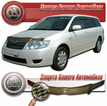 Дефлектор капота CA-Plastiс Ford Focus  3 (2011-2015) седан дорестайлинг (серия Шелкография карбон золото)