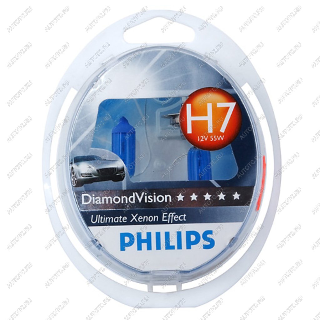 2 769 р. Лампа 12V H7 55W PX26d 5000K бокс (2шт.) Diamond Vision PHILIPS PHILIPS 12972dvs2  с доставкой в г. Пермь