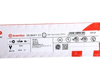 5 349 р. Диск тормозной MITSUBISHI Lancer (08-) передний (1шт.) BREMBO BREMBO 09b64711  с доставкой в г. Пермь. Увеличить фотографию 7