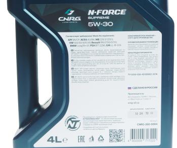 2 099 р. Масло моторное N-Force Supreme SNCFA3B4 5W30 синт.4л CNRG CNRG cnrg-260-0004  с доставкой в г. Пермь. Увеличить фотографию 3