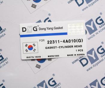 739 р. Прокладка головки блока HYUNDAI Porter 2 дв.D4CB t=0.95мм (G) DYG DYG 22311-4a010  с доставкой в г. Пермь. Увеличить фотографию 3