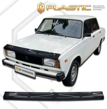 1 899 р. Дефлектор капота CA-Plastic  Лада 2105 (1979-2010) (серия Classic черный)  с доставкой в г. Пермь. Увеличить фотографию 2