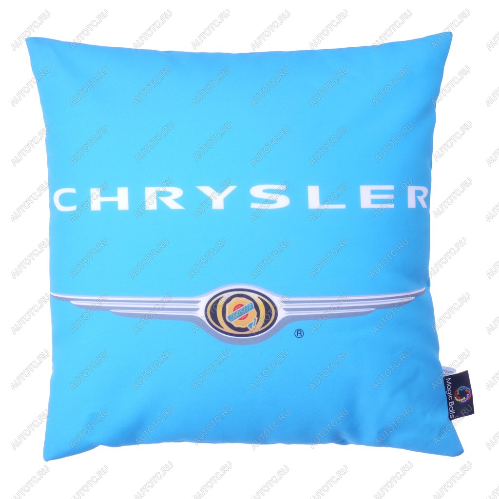 199 р. Подушка автомобильная CHRYSLER (35х35см) антистрессовая голубая MAGIC BALLS MAGIC BALLS ck-00086  с доставкой в г. Пермь
