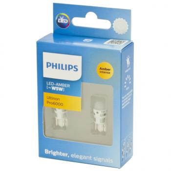1 849 р. Лампа светодиодная 12V W5W T10W W2.1х9.5d 13Лм бесцокольна (2шт.) Led Amber Ultinon Pro6000 PHILIPS PHILIPS 11961au60x2  с доставкой в г. Пермь. Увеличить фотографию 2