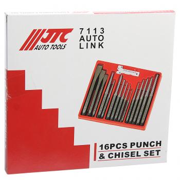 4 499 р. Набор зубил и выколоток 16 предметов в кейсе JTC JTC TOOLS CO., LTD jtc-7113  с доставкой в г. Пермь. Увеличить фотографию 7
