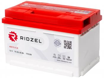 Аккумулятор RIDZEL 75Ач обратная полярность, низкий RIDZEL 6ст75(0) ab075.0lb