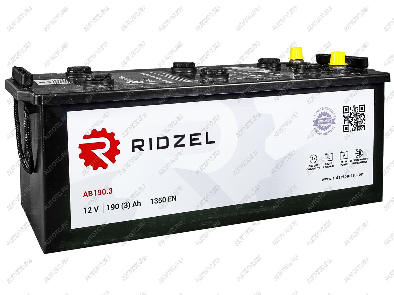 19 299 р. Аккумулятор RIDZEL 190Ач обратная полярность RIDZEL 6ст190(3) ab190.3  с доставкой в г. Пермь