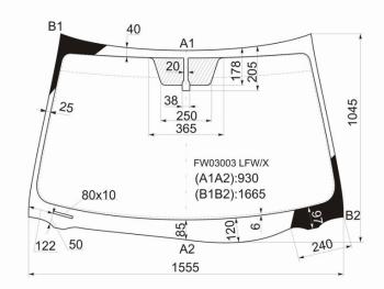 Стекло лобовое Toyota Venza 08-16 XYG FW03003 LFW/X