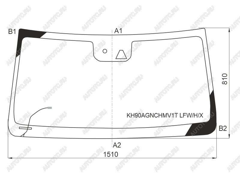 8 649 р. Стекло лобовое (Обогрев щеток Камера Датчик дождя Камера справа) Haval H9 17-24 XYG KH90AGNCHMV1T LFW/H/X  с доставкой в г. Пермь