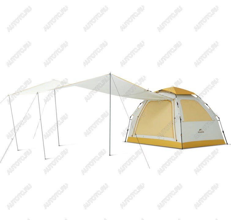 14 279 р. Палатка Naturehike Ango ES60 с тентом 3-местная, быстросборная, желтая  cnk230ws018-tyec  с доставкой в г. Пермь