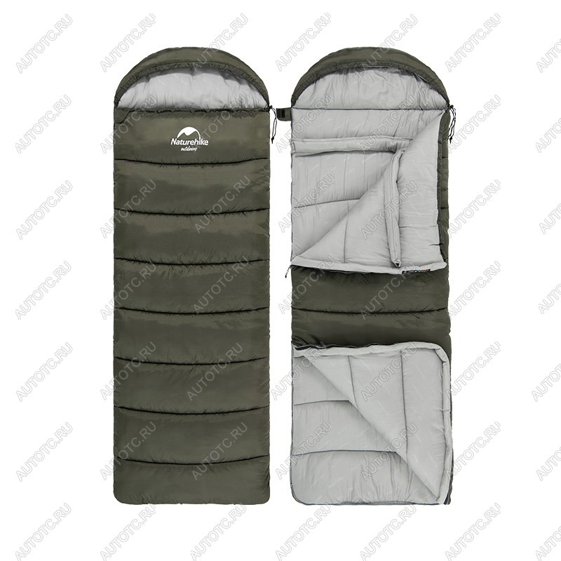 5 449 р. Мешок спальный Naturehike U350S, (190х30)х75 см, (правый) (ТК: -3C), темно-зеленый  nh20msd07-arm350s  с доставкой в г. Пермь