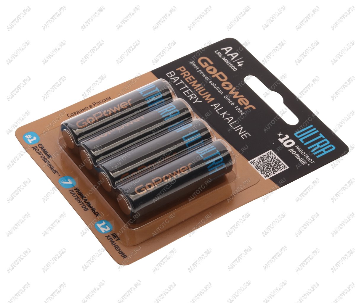 215 р. Батарейка AA LR6 1.5V блистер 4шт. Alkaline Ultra GOPOWER GOPOWER 00-00026394  с доставкой в г. Пермь