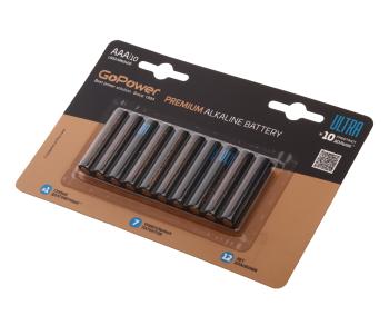 Батарейка AAA LR03 1.5V блистер 10шт. Alkaline Ultra GOPOWER GOPOWER 00-00026397
