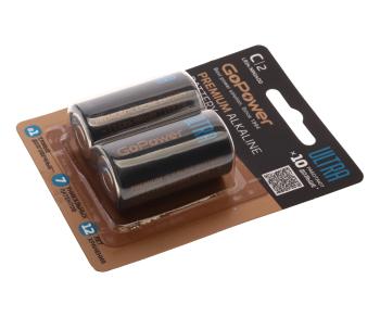 Батарейка C LR14 1.5V блистер 2шт. Alkaline Ultra GOPOWER GOPOWER 00-00026398