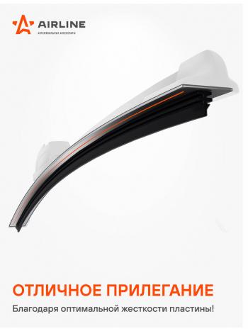 245 р. Щетка стеклоочистителя 360мм беcкаркасная (крепление крючок) AIRLINE AIRLINE awb-bkp-360  с доставкой в г. Пермь. Увеличить фотографию 4