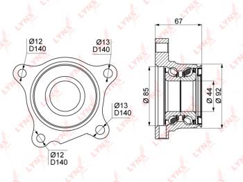 8 349 р. Ступица TOYOTA Land Cruiser 120 задняя LYNX LYNX wb1030  с доставкой в г. Пермь. Увеличить фотографию 2