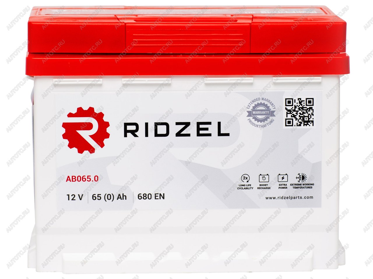 7 849 р. Аккумулятор RIDZEL 65Ач обратная полярность RIDZEL 6ст65(0) ab065.0  с доставкой в г. Пермь