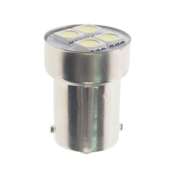 176 р. Лампа светодиодная 24V R10W BA15s 4 светодиода белая МАЯК МАЯК 24t15-w4smd  с доставкой в г. Пермь. Увеличить фотографию 1