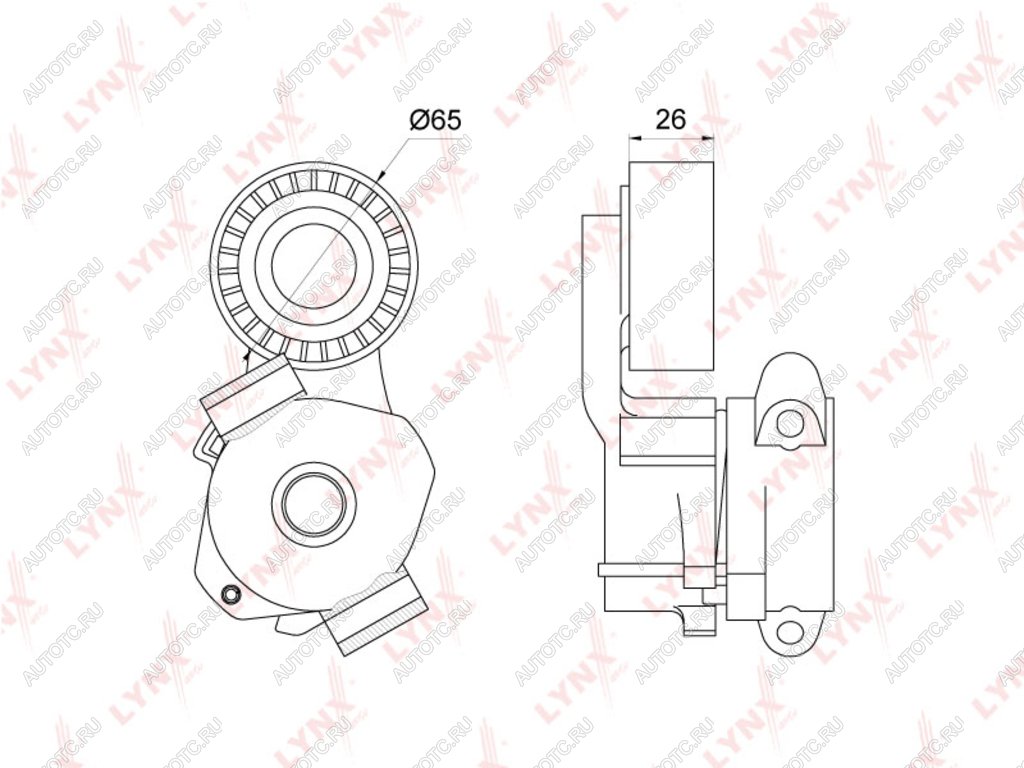 4 599 р. Ролик приводного ремня PEUGEOT 206,207,307,1007 CITROEN C2,C3,Xsara натяжителя LYNX LYNX pt3203  с доставкой в г. Пермь