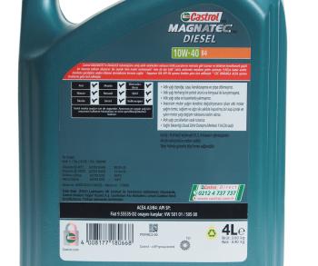 3 399 р. Масло дизельное MAGNATEC DIESEL B4 10W40 псинт.4л CASTROL CASTROL 15eaa1  с доставкой в г. Пермь. Увеличить фотографию 3
