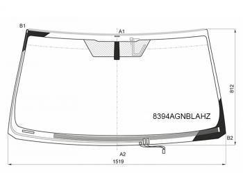 Стекло лобовое (Обогрев щеток Антенна Молдинг) Toyota Land Cruiser Prado (J150) 09-17 FUYAO 8394AGNBLAHZ