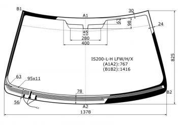 Стекло лобовое (Обогрев щеток) Lexus IS 98-05 XYG IS200-L-H LFW/H/X