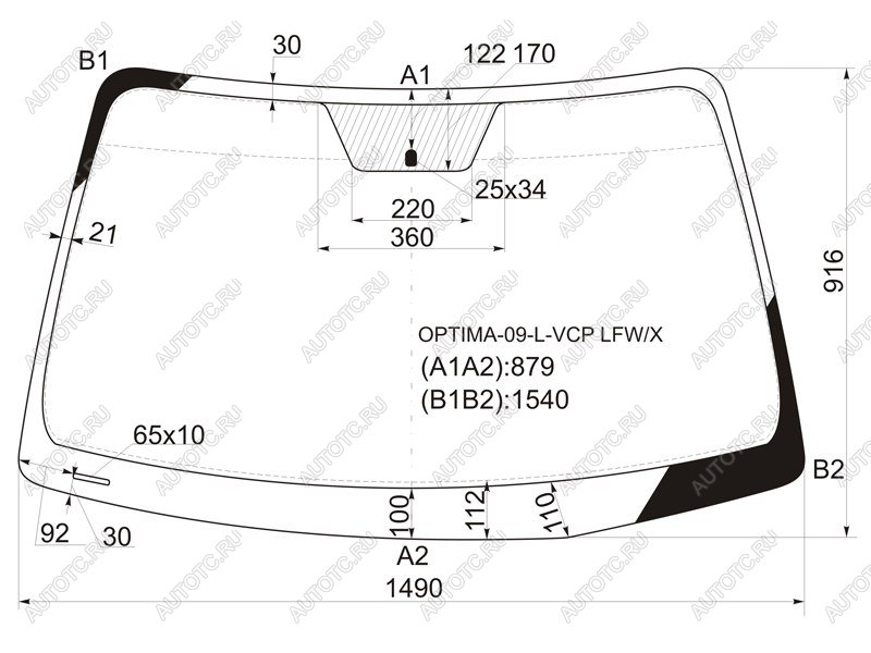 6 799 р. Стекло лобовое Kia Optima 08-10  Lotze 08-10  Magentis 09-10 XYG OPTIMA-09-L-VCP LFW/X  с доставкой в г. Пермь