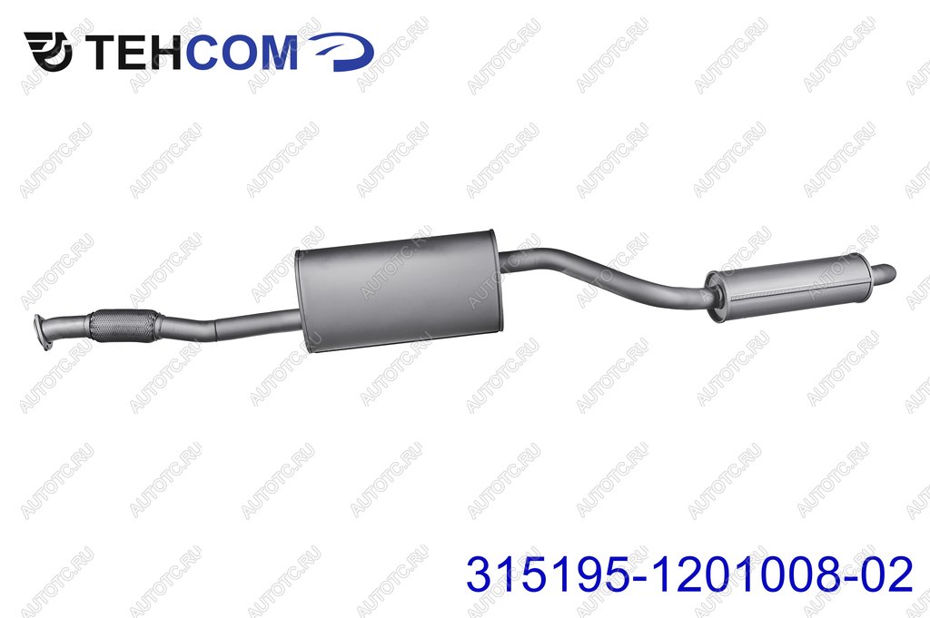 16 999 р. Глушитель УАЗ-315195 Хантер дв.ЗМЗ-409 ЕВРО-4,5 с резонатором нержавеющая сталь НО ТЕХКОМ ТЕХКОМ 315195-1201008  с доставкой в г. Пермь
