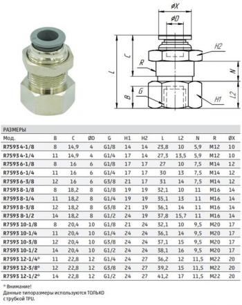 239 р. Фитинг панельного монтажа с внутр. резьбой R7593 8-14  r7593 8-14  с доставкой в г. Пермь. Увеличить фотографию 2
