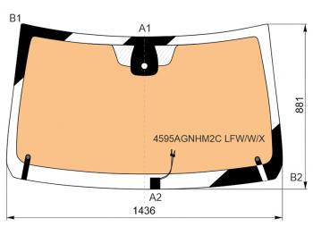 Стекло лобовое (Обогрев полный Датчик дождя) LADA Largus 21-  Largus Cross 21-22 XYG 4595AGNHM2C LFW/W/X