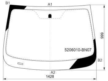 Стекло лобовое Changan Eado Plus 19- FUYAO 5206010-BN07