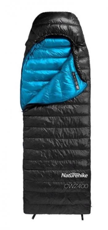 5 479 р. Мешок спальный Naturehike Ultralight CWZ400 M, 210х85 см, (правый) (ТК: +7C), черный (уценка)  nh19w400-z-blm_u  с доставкой в г. Пермь. Увеличить фотографию 1