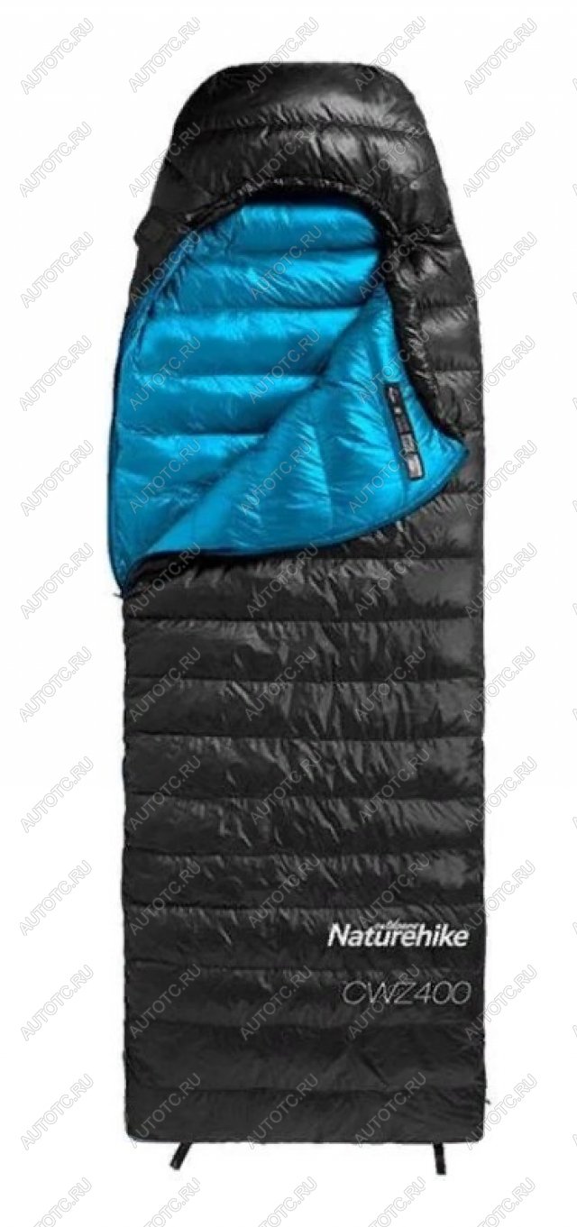 5 479 р. Мешок спальный Naturehike Ultralight CWZ400 M, 210х85 см, (правый) (ТК: +7C), черный (уценка)  nh19w400-z-blm_u  с доставкой в г. Пермь