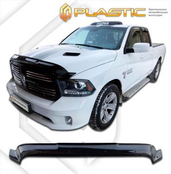 2 399 р. Дефлектор капота (Quad Cab Short Box) CA-Plastiс exclusive  Dodge Ram  DJ, DS (2008-2012) (серия Classic черный, Без надписи )  с доставкой в г. Пермь. Увеличить фотографию 2